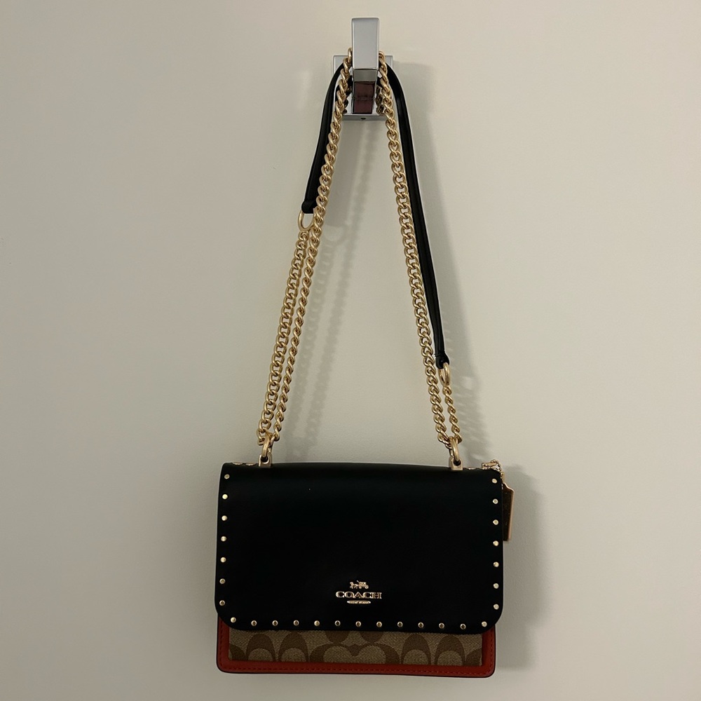 Coach Klare Crossbody in Signature Canvas with Rivets